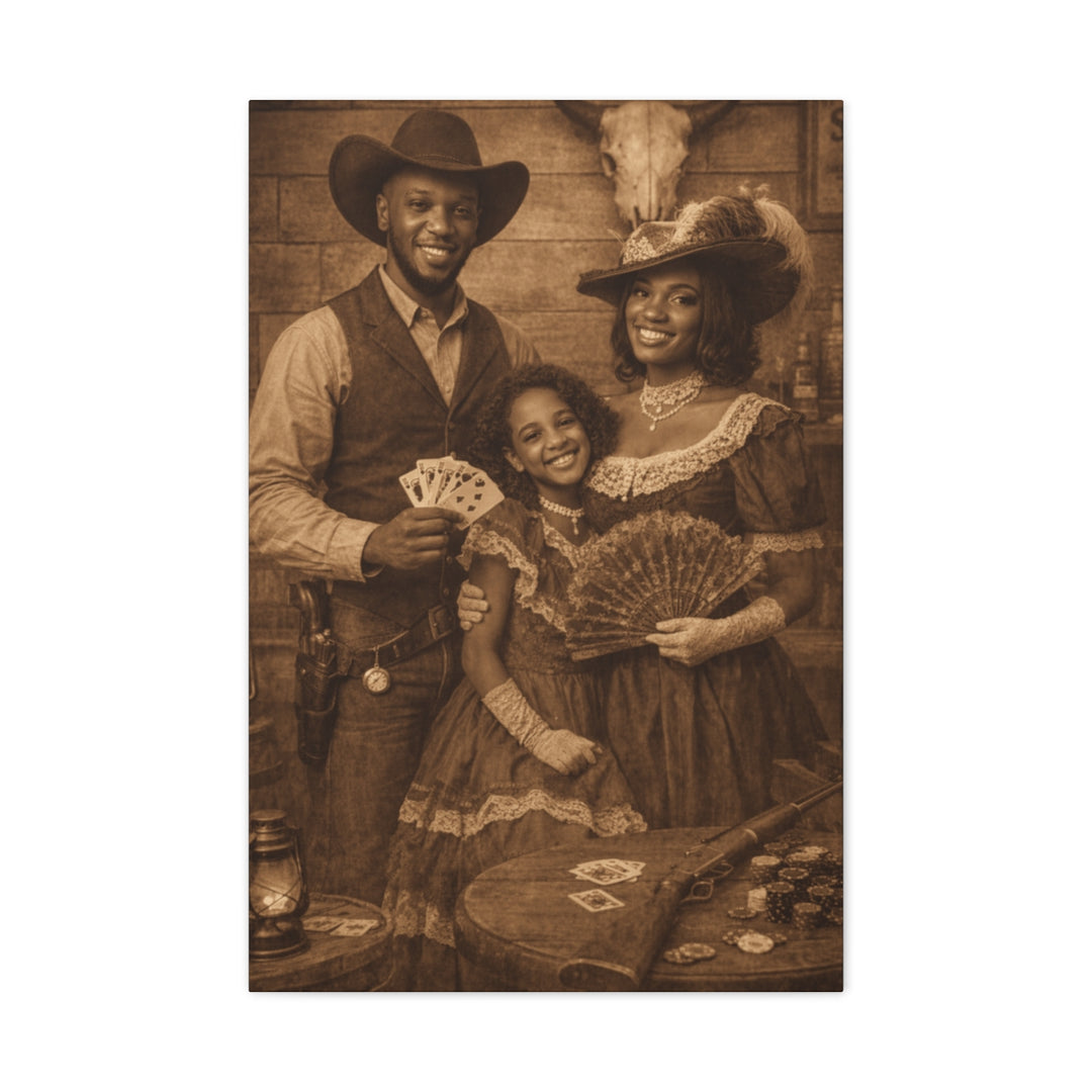 Old West Style Canvas - Personalized Vintage Family Portrait - Tailored Wall Expressions