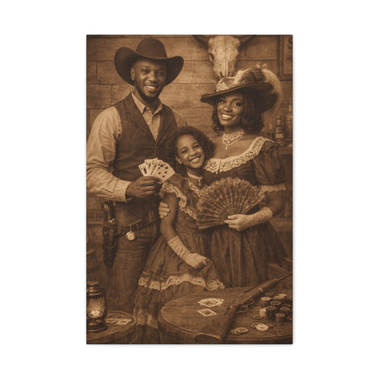Old West Style Canvas - Personalized Vintage Family Portrait - Tailored Wall Expressions