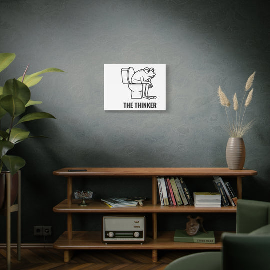 Funny Frog Art Canvas – Quirky Bathroom Wall Decor