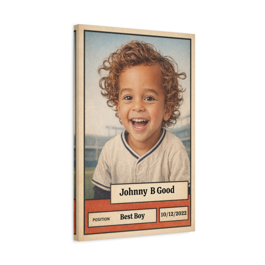 Custom Baseball Card Canvas - Personalized Sports Artwork