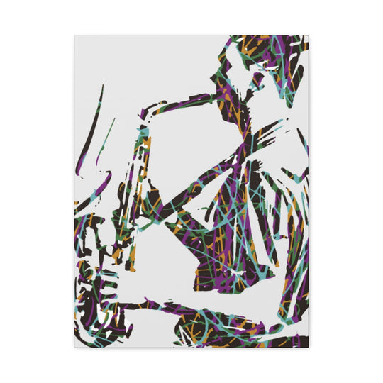 Abstract Saxophone Canvas Art - Jazz Lover Gift