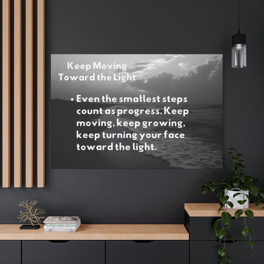 Black & White Motivational Canvas - Inspirational Beach Scene