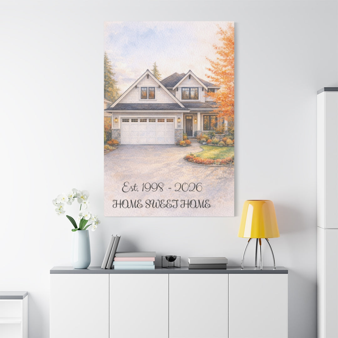 Custom Canvas Art Portrait - Watercolor House Painting