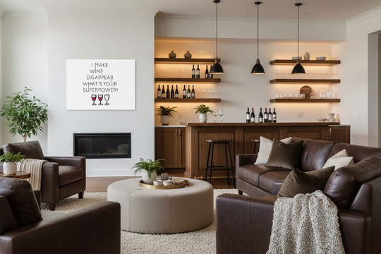 Funny Wine Art Canvas -  Wine Lover Gift