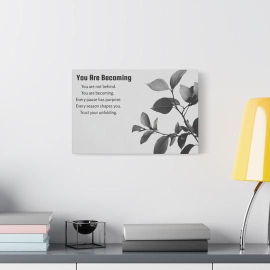 Inspirational Leaf Canvas Art - Black and White Decor