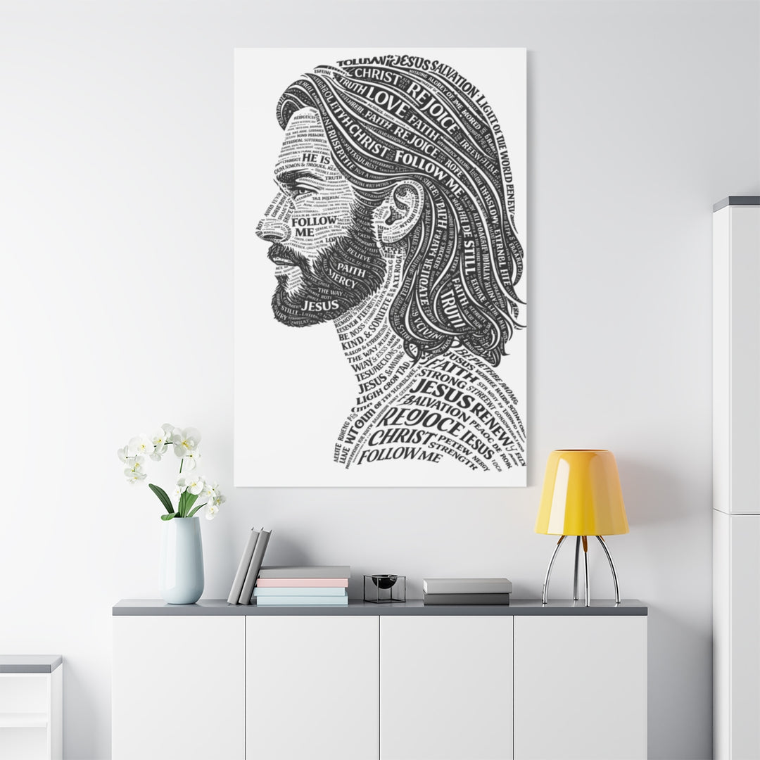 Jesus Typography Religious Canvas Art for Inspiring Spaces - Tailored Wall Expressions