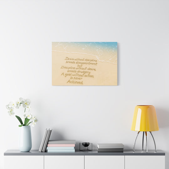 Inspirational Beach Canvas Wall Art with Motivational Quote