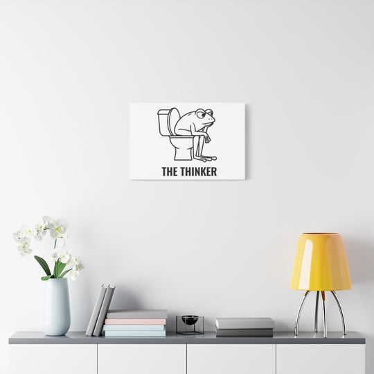 Funny Frog Art Canvas – Quirky Bathroom Wall Decor
