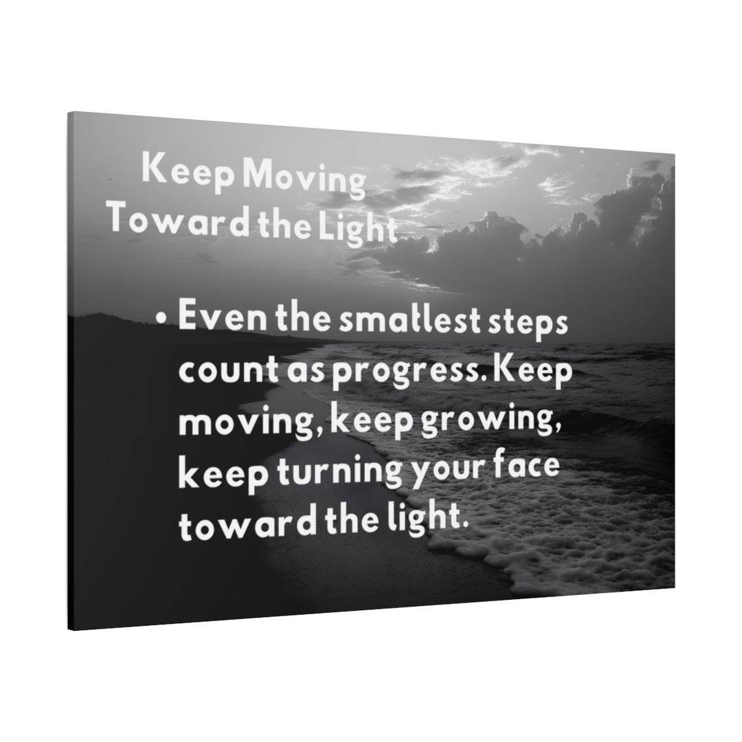 Black & White Motivational Canvas - Inspirational Beach Scene