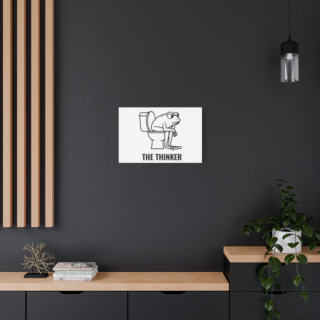 Funny Frog Art Canvas – Quirky Bathroom Wall Decor