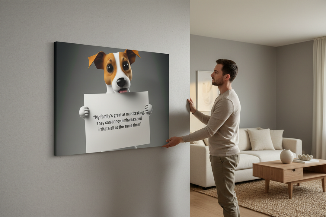 Humorous Dog Lover Wall Art - Funny Family Canvas