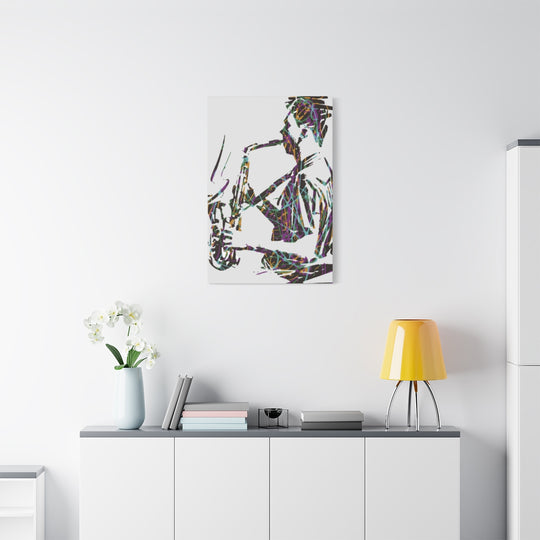 Abstract Saxophone Canvas Art - Jazz Lover Gift