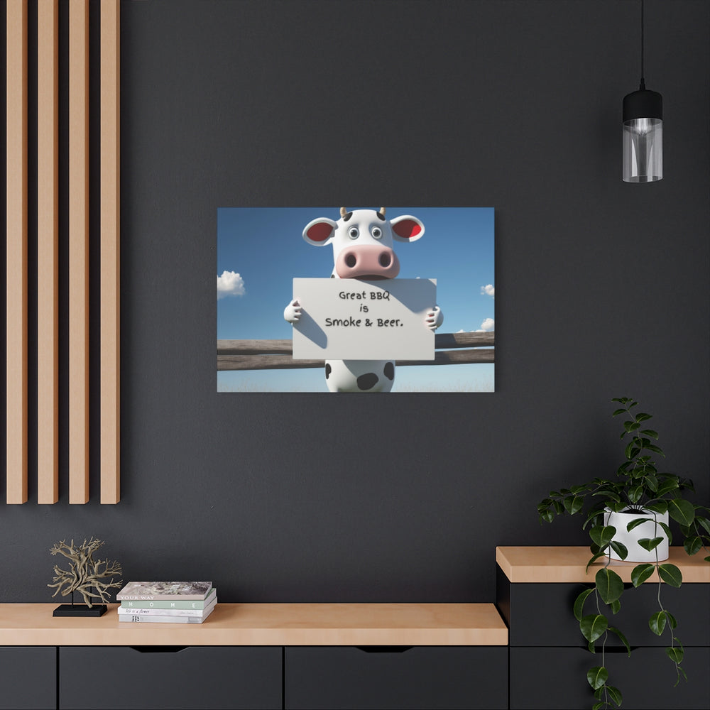 Funny Cow BBQ artwork- Farm Animal Wall Art