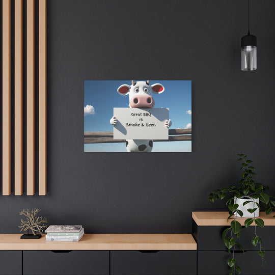 Funny Cow BBQ artwork- Farm Animal Wall Art