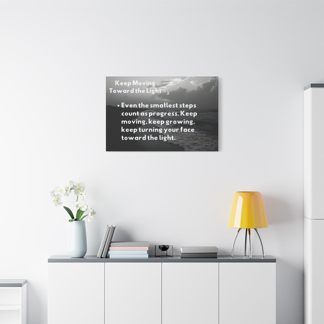 Black & White Motivational Canvas - Inspirational Beach Scene