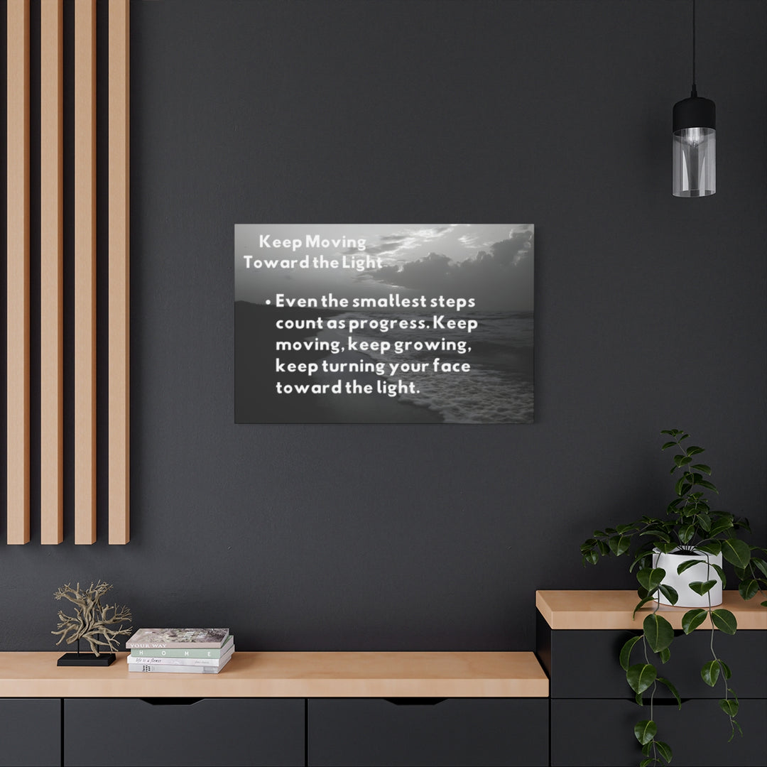 Black & White Motivational Canvas - Inspirational Beach Scene