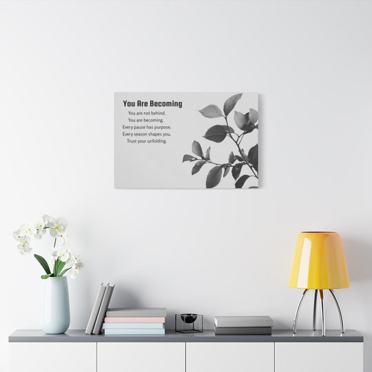Inspirational Leaf Canvas Art - Black and White Decor