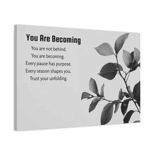 Inspirational Leaf Canvas Art - Black and White Decor