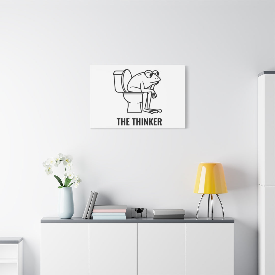 Funny Frog Art Canvas – Quirky Bathroom Wall Decor