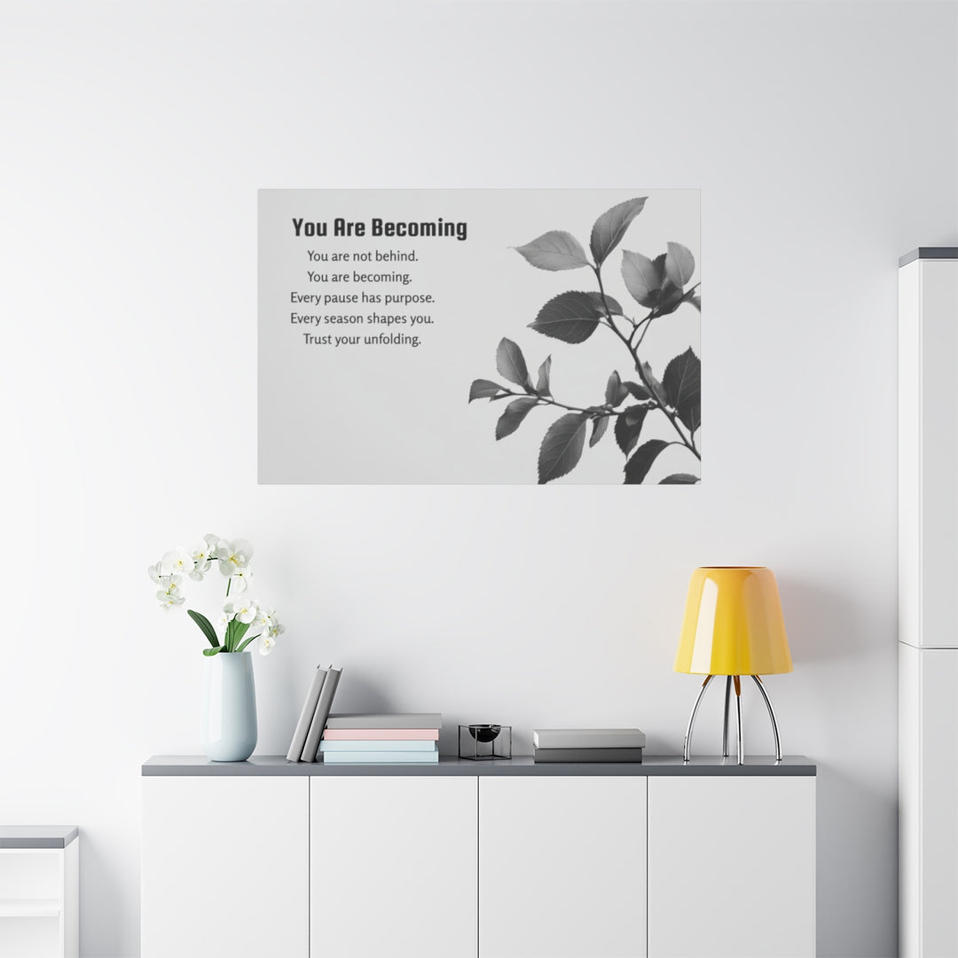 Inspirational Leaf Canvas Art - Black and White Decor