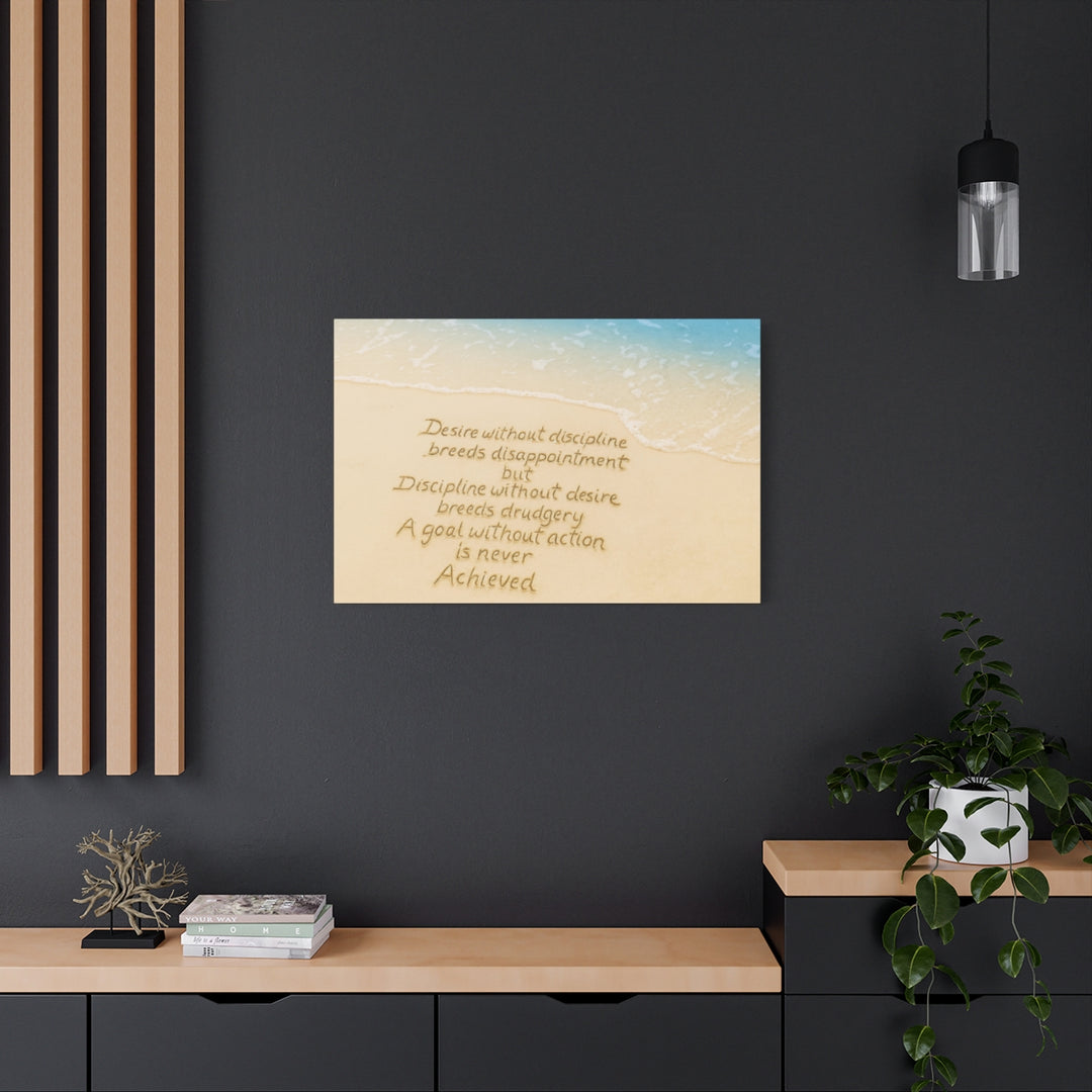 Inspirational Beach Canvas Wall Art with Motivational Quote