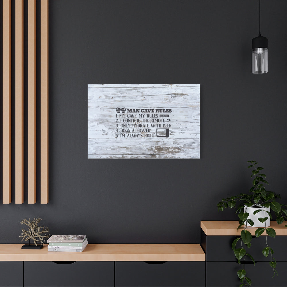 Funny Man Cave Wall Art - Rustic Canvas Decor