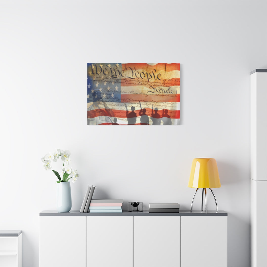 We the People American Flag Canvas Wall Art