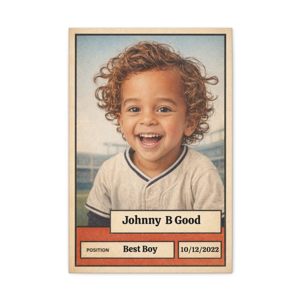Custom Baseball Card Canvas - Personalized Sports Artwork 16x24