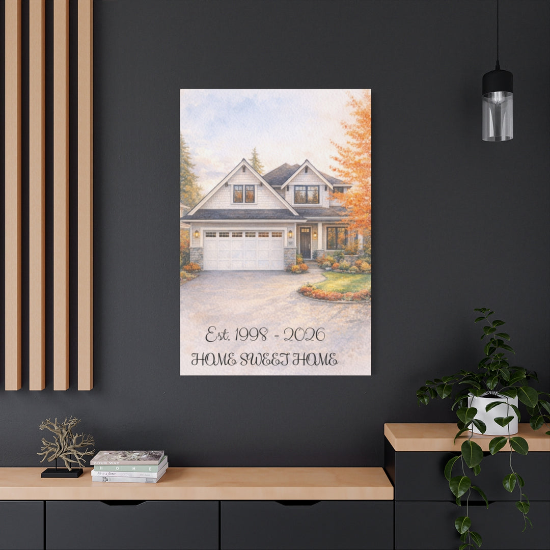 Custom Canvas Art Portrait - Watercolor House Painting