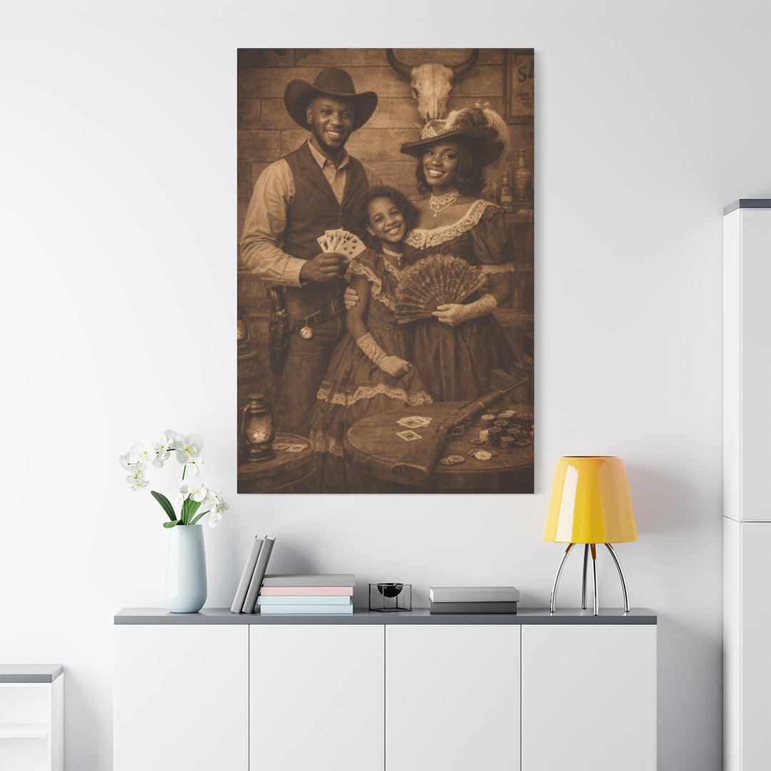 Old West Style Canvas - Personalized Vintage Family Portrait - Tailored Wall Expressions