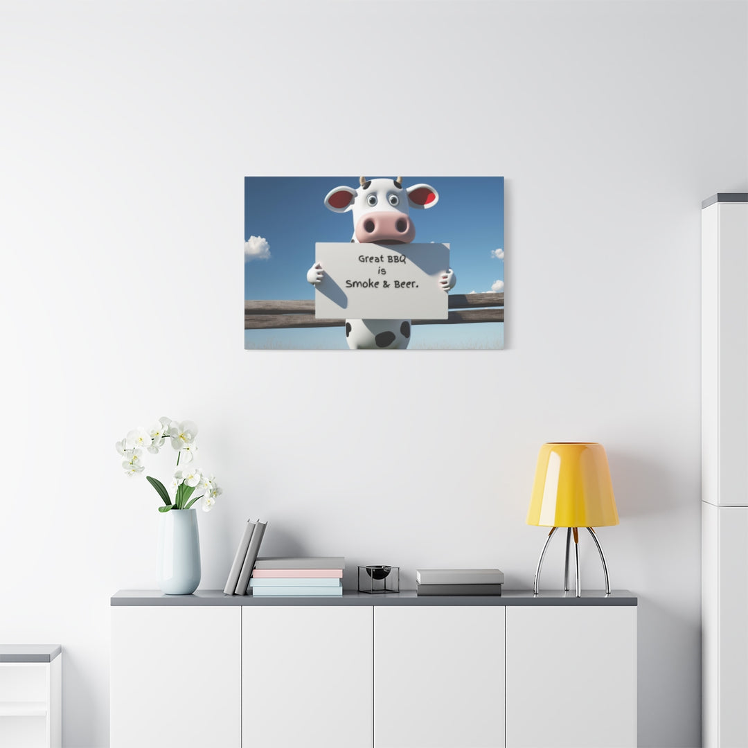 Funny Cow BBQ artwork- Farm Animal Wall Art