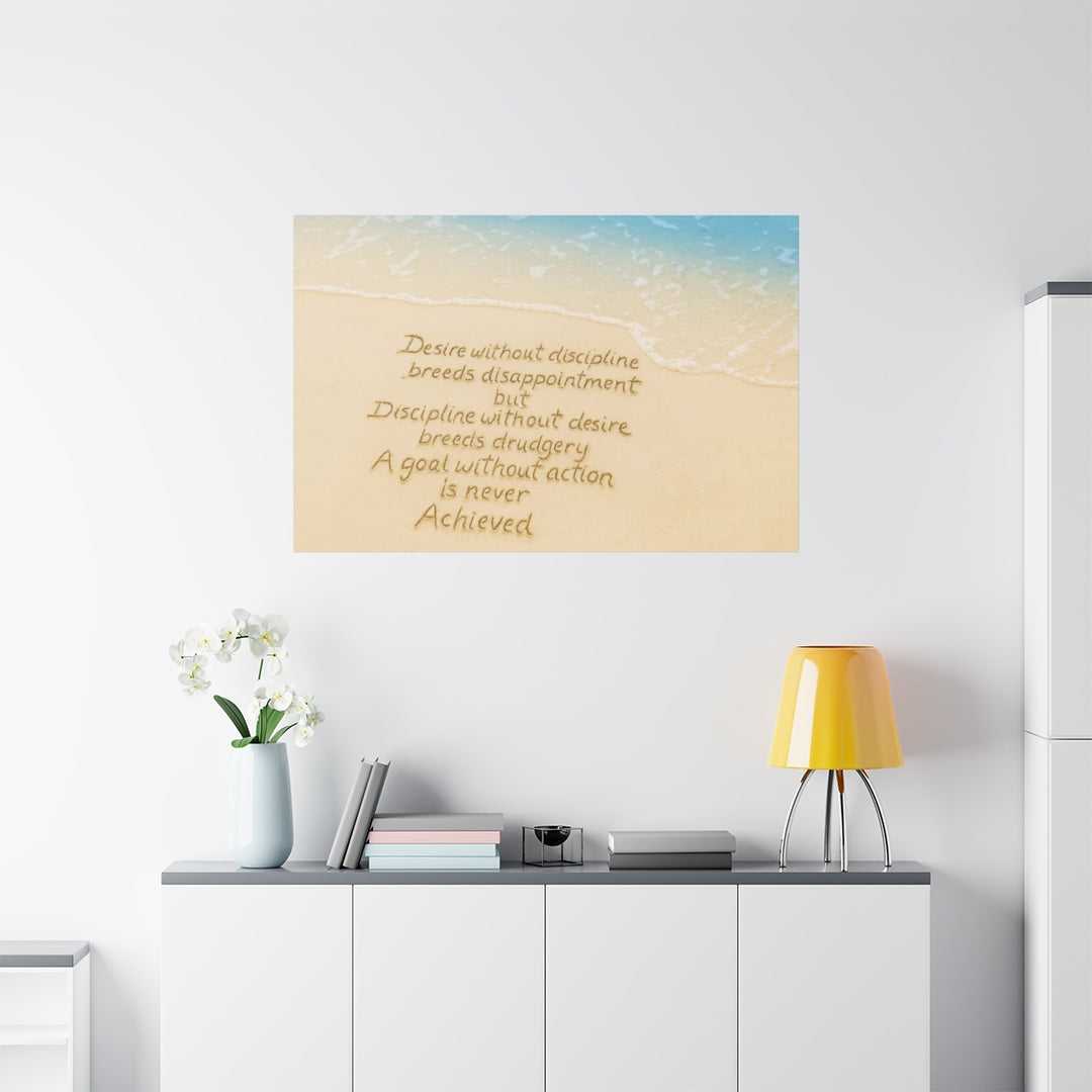 Inspirational Beach Canvas Wall Art with Motivational Quote