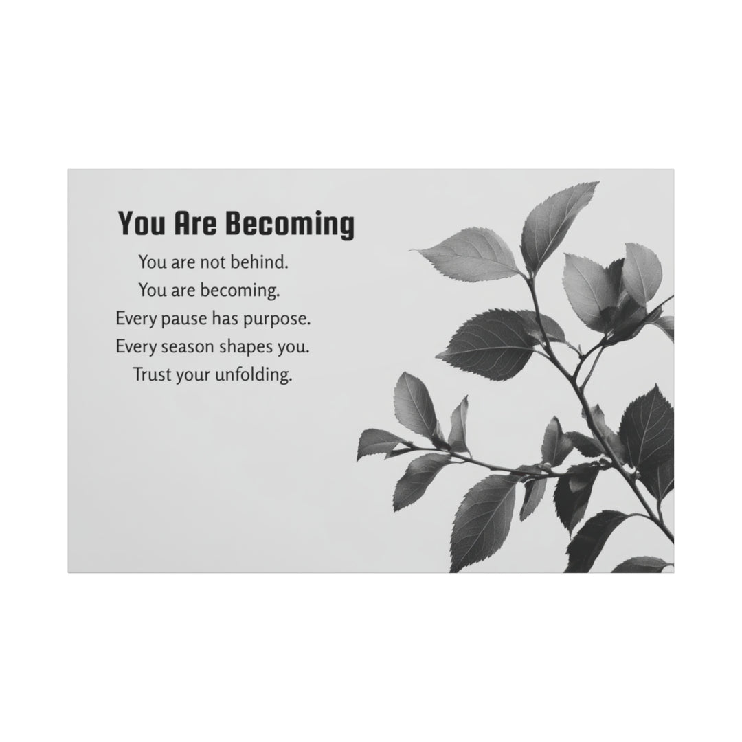 Inspirational Leaf Canvas Art - Black and White Decor