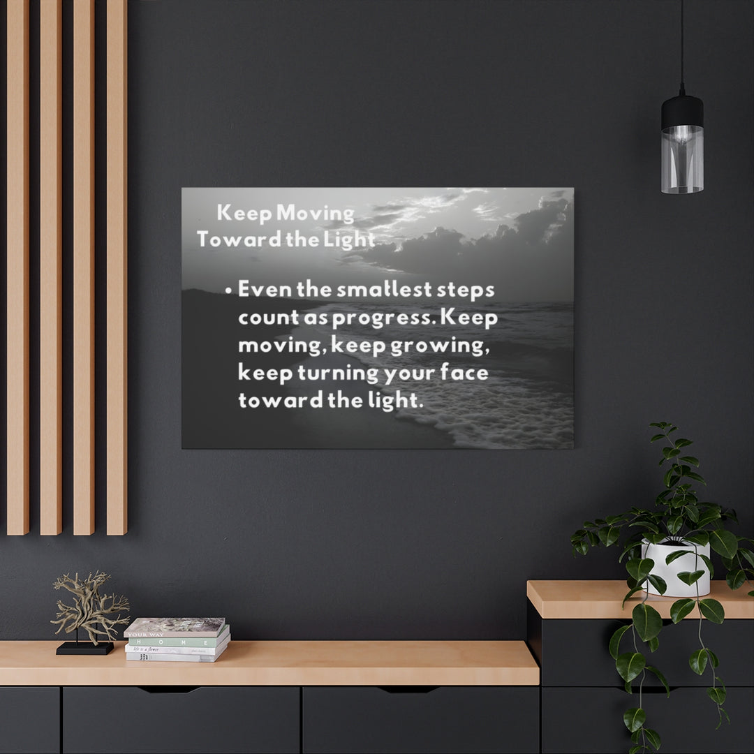 Black & White Motivational Canvas - Inspirational Beach Scene