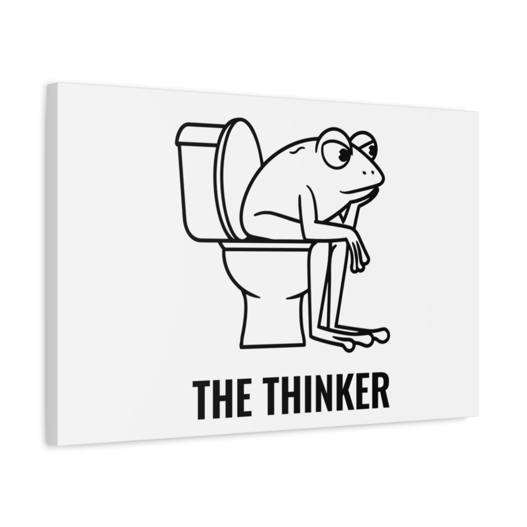 Funny Frog Art Canvas – Quirky Bathroom Wall Decor