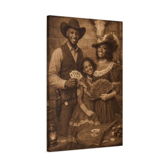 Old West Style Canvas - Personalized Vintage Family Portrait - Tailored Wall Expressions