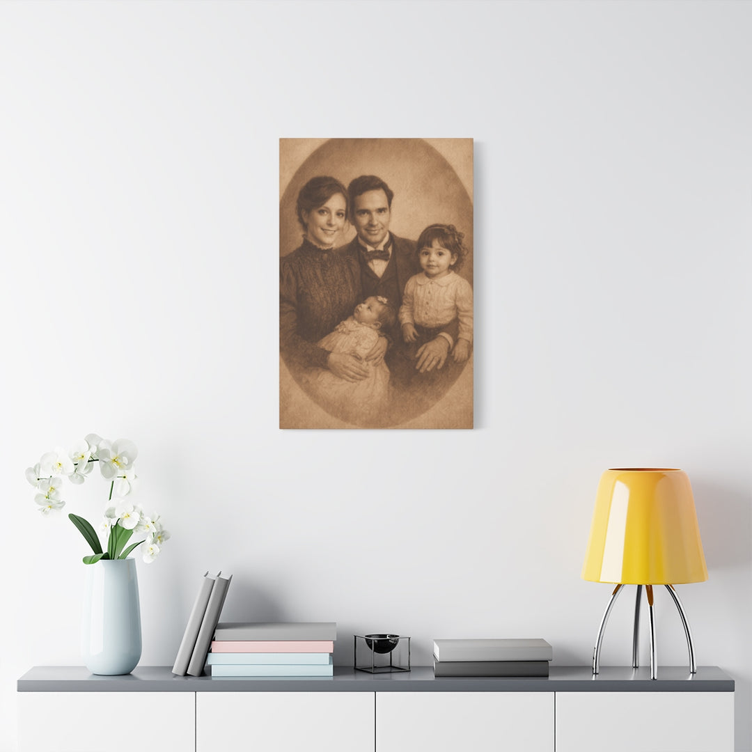 Custom Family Portrait Canvas, Vintage Style Wall Art