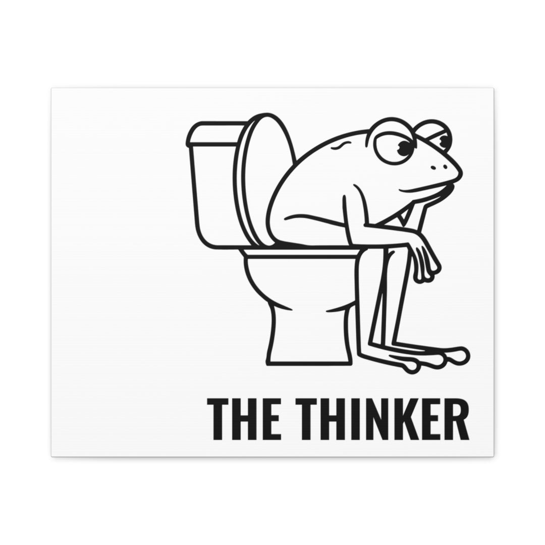 Funny Frog Art Canvas – Quirky Bathroom Wall Decor