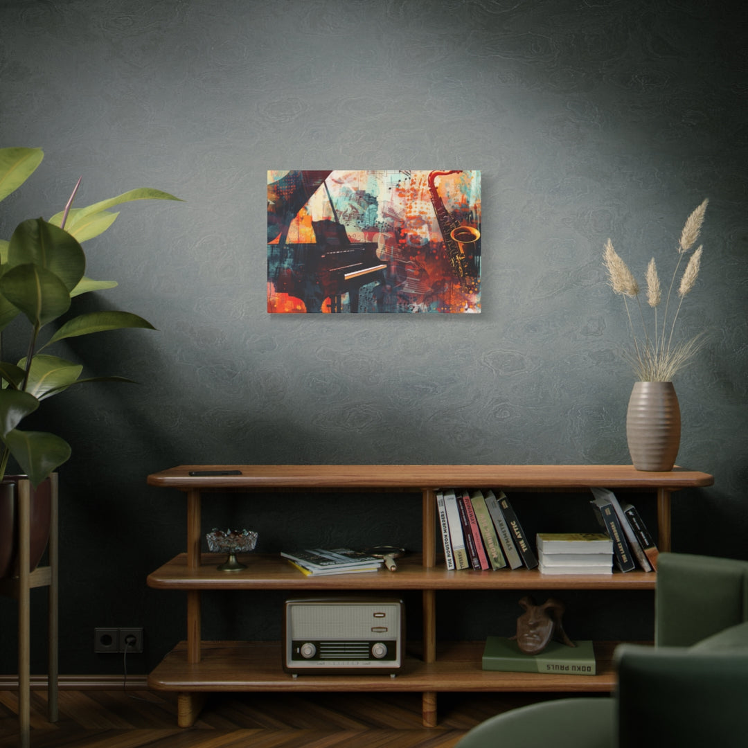 Abstract Colorful Music Art Canvas - Saxophone & Piano Wall Decor