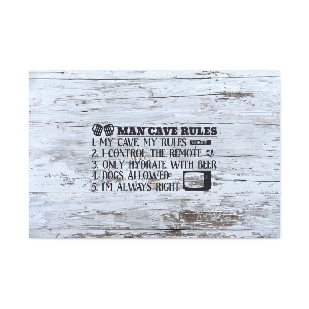 Funny Man Cave Wall Art - Rustic Canvas Decor