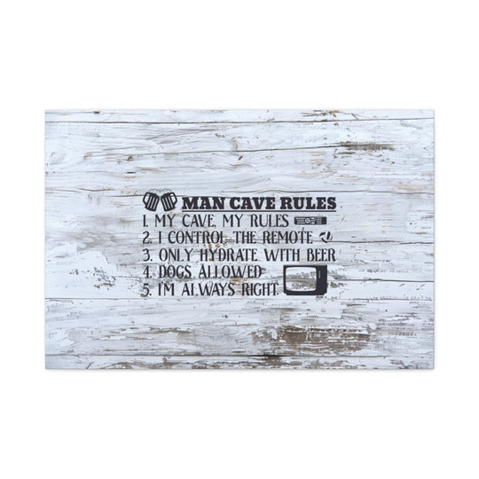 Funny Man Cave Wall Art - Rustic Canvas Decor