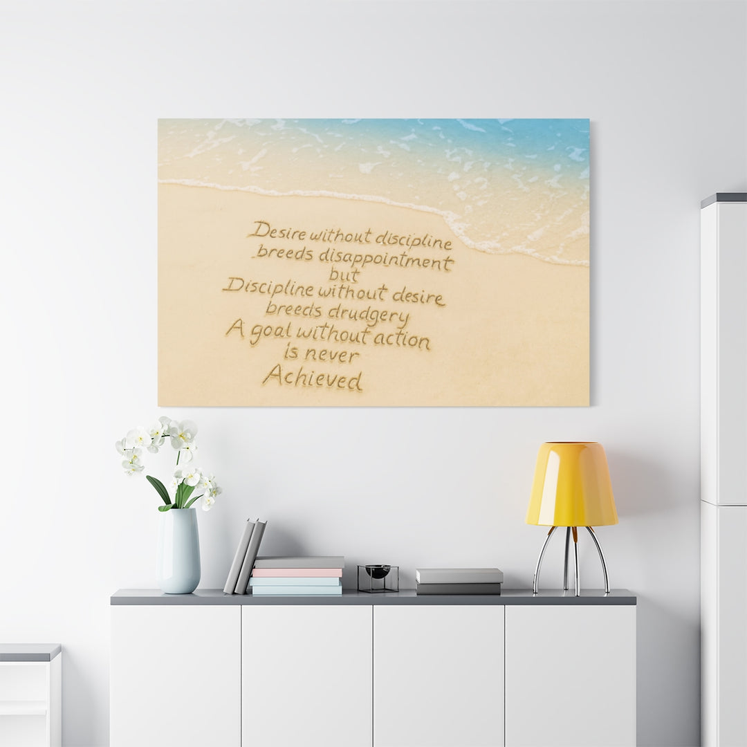 Inspirational Beach Canvas Wall Art with Motivational Quote