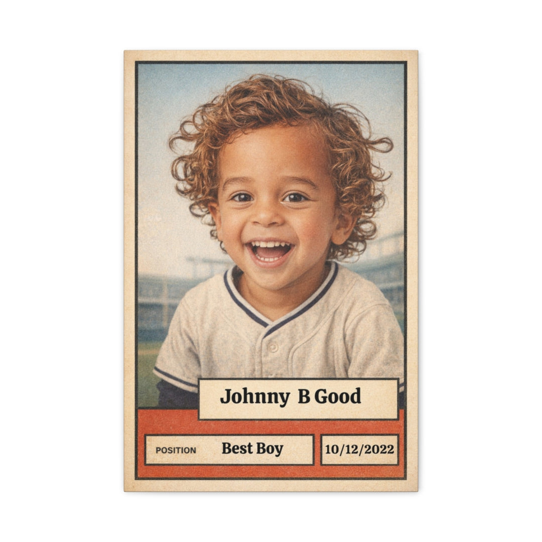 Custom Baseball Card Canvas - Personalized Sports Artwork