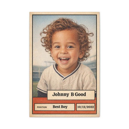 Custom Baseball Card Canvas - Personalized Sports Artwork