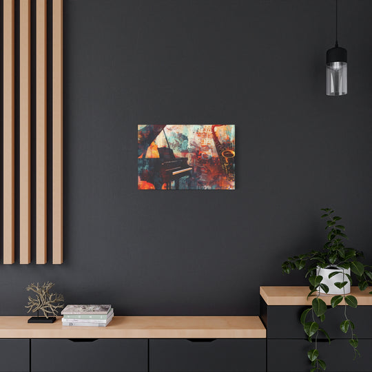 Abstract Colorful Music Art Canvas - Saxophone & Piano Wall Decor