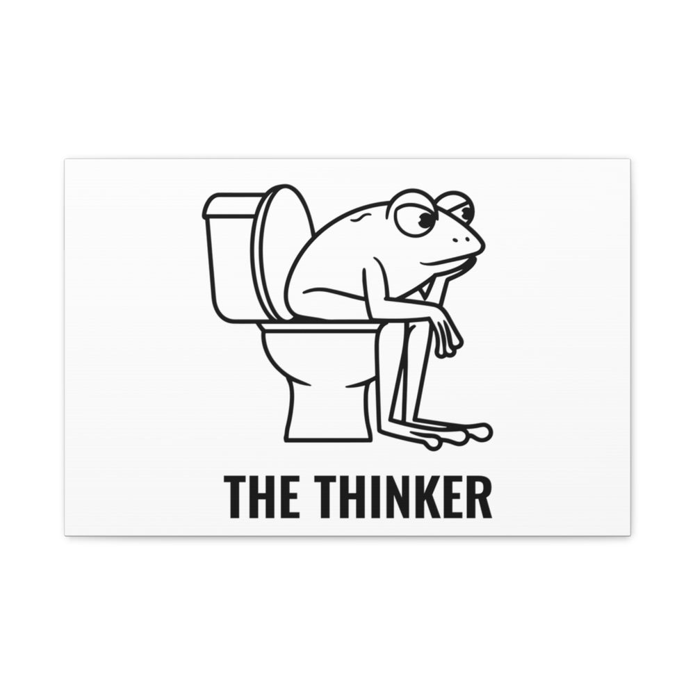 Funny Frog Art Canvas – Quirky Bathroom Wall Decor