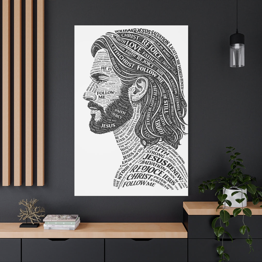 Jesus Typography Religious Canvas Art for Inspiring Spaces - Tailored Wall Expressions