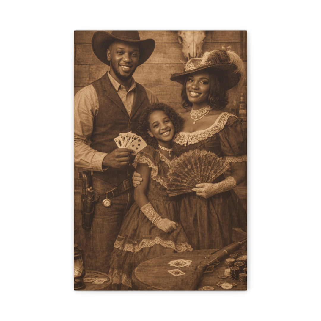 Old West Style Canvas - Personalized Vintage Family Portrait - Tailored Wall Expressions