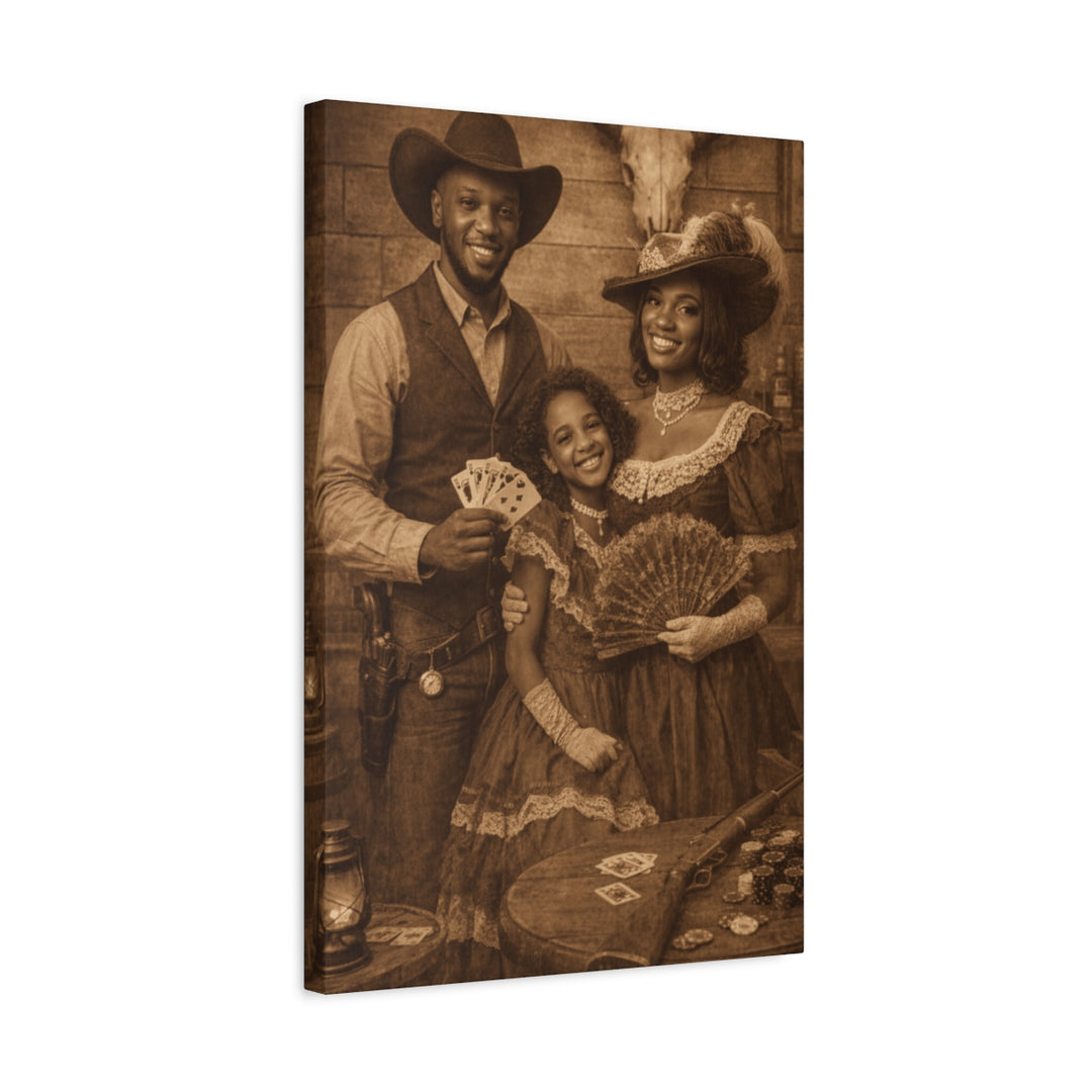 Old West Style Canvas - Personalized Vintage Family Portrait - Tailored Wall Expressions