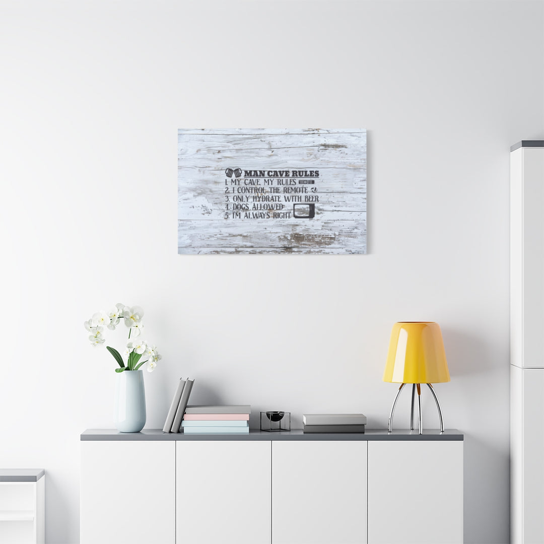 Funny Man Cave Wall Art - Rustic Canvas Decor